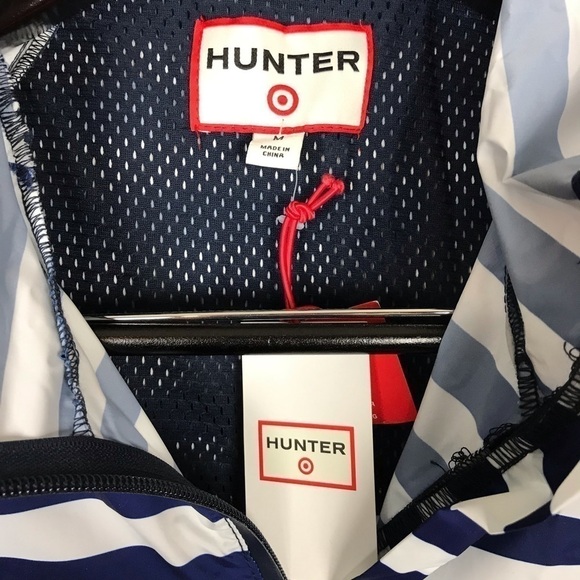 Hunter Target Blue White Rain Jacket Coat Medium - Picture 7 of 8